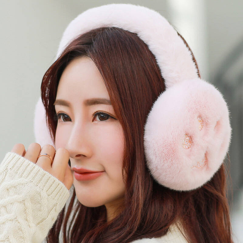 暖芬 加绒卡通粉色耳罩
