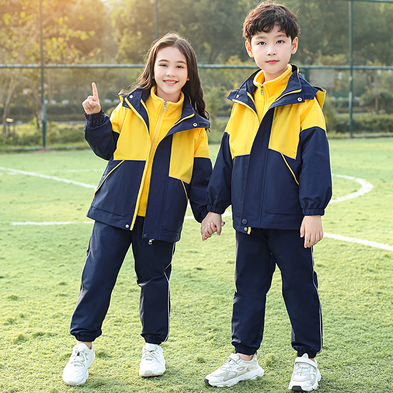 小学生冲锋衣三件套学院风冬季校服