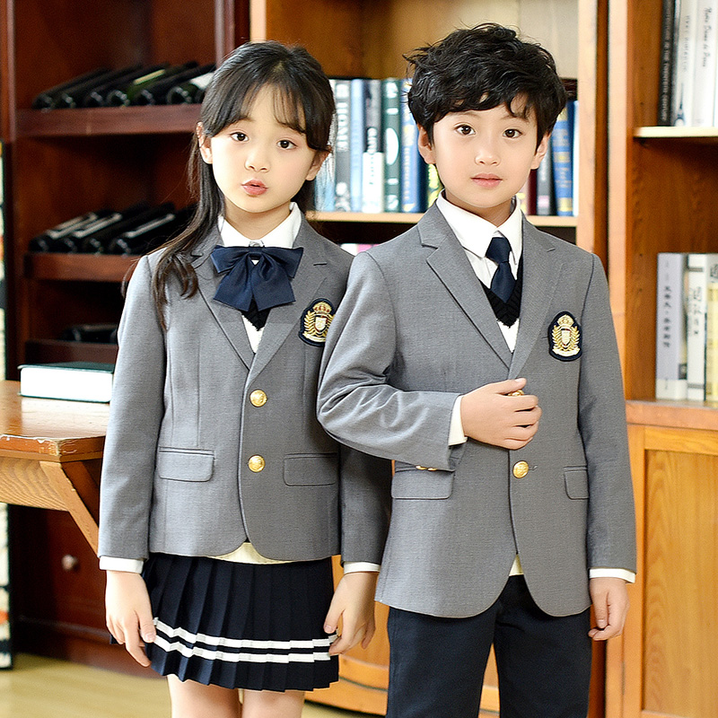 西装班服小学生男女童三件套装校服