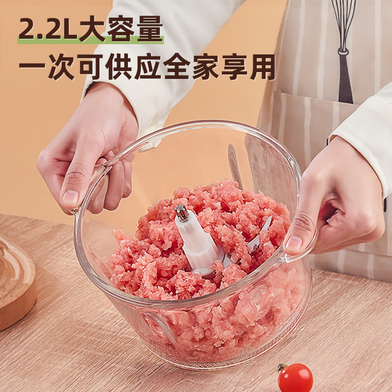 绞肉机家用电动小型全自动多功能碎肉馅神器辅食料理打蒜泥搅拌机